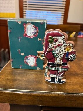 Blue Sky 2002 Heather Goldminc Santa votive t-light candle holder